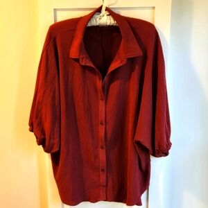 Cupio Tunic Blouse XL Burgundy